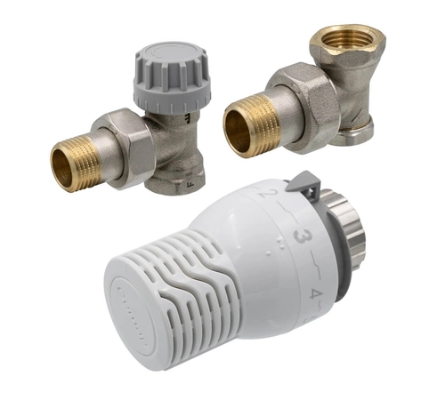 Set cu cap termostatic Sensity cu robinet pentru calorifer tur termostatic si robinet retur COMAP