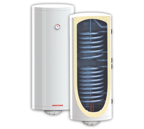 Boiler termoelectric 200 l, 3000 W, cu 2 serpentine, racordare pe partea dreapta, ErP, SUNSYSTEM