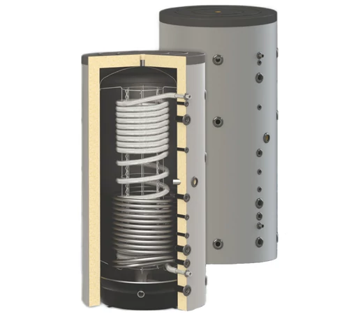 Rezervor de acumulare 1500 l cu 1 serpentina pentru incalzire si cu 1 serpentina pentru prepararea apa calda menajera SUNSYSTEM