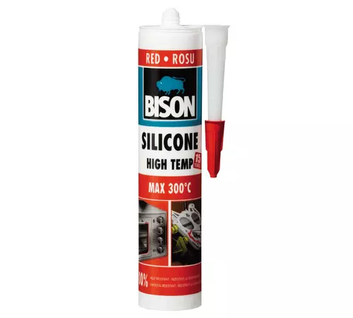 Silicon High Temp, roșu, rezistent la temperatură, BISON, 280 ml