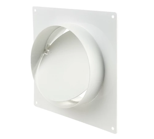 Placa fixare perete, cu conector si clapeta anti-retur, pentru tubulatura ventilatie, D125 mm, 2521, VENTS