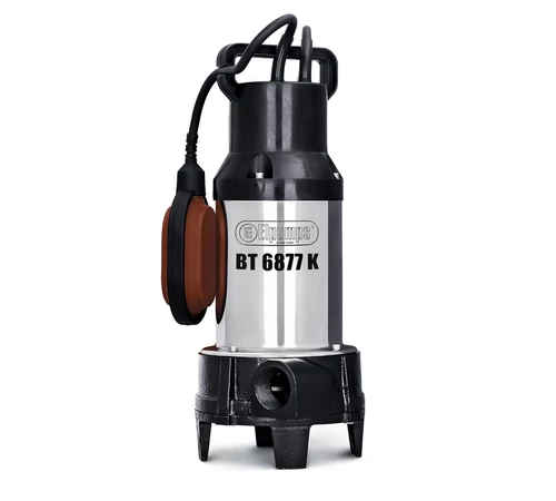 Pompă submersibilă pentru ape uzate cu tocător și flotor, corp inox și hidraulică din fontă, Elpumps BT 6877 K, 1600 W, Hmax 18 m, până la 26 m³/h, particule până la 30 mm, racord 1 1/4”