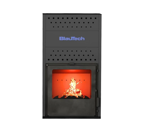 Termoșemineu pe lemne 13.7 kW, pentru încălzire centrală, cu geam termoizolantă, antracit, BT-HIDRO15 A, BlauTech