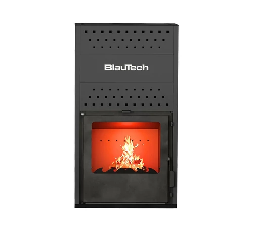 Termoșemineu pe lemne negru BlauTech BT-HIDRO20 A – 18.4 kW pentru încălzire centrală