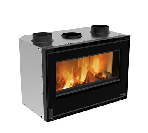 Focar de semineu cu ventilatie, din fonta, pe combustibil solid, 7,4 kW, pentru 212 m3, INSERTO 80 CRYSTAL EVO 2.0 VENTILATO, La Nordica-Extraflame