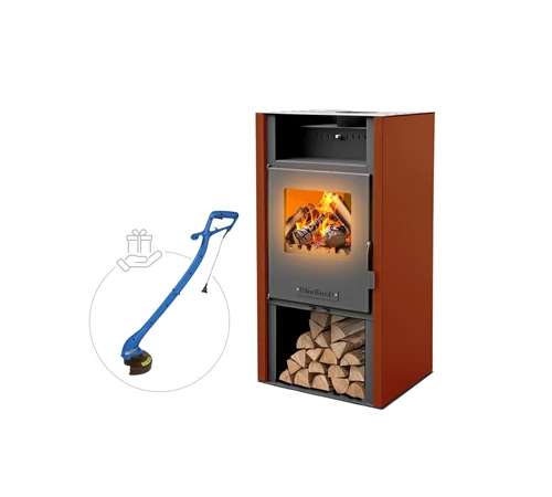 Șemineu pe lemne, 8 kW, cu geam termoizolantă, culoare maro, MSKA8, BlauTech