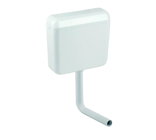 Rezervor WC dual flush semi-inaltime LIV Laguna Duo 195357, actionare 3/6 L, montaj pe perete, complet izolat anticondens, conectare apa stanga/dreapta/spate, valva umplere mecanica silentioasa, 42x39,8x13,5 cm, alb