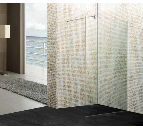 Perete fixă de duș, din sticla securizată de 8 mm, transparentă, 90 x 190 cm, GOBE