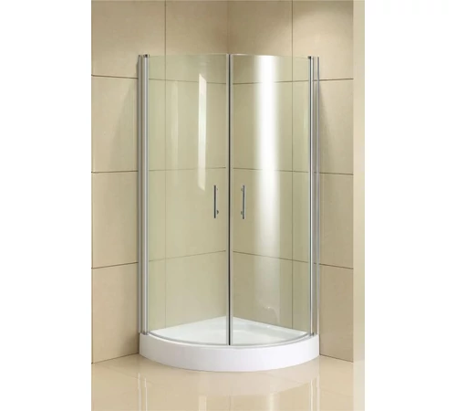 Cabina de dus 90 x 90 cm semirotunda din sticla securizata transparenta grosimea de 5 mm si cadru aluminiu F121 GLADYS