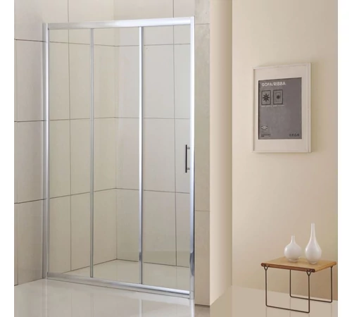 Usa de dus culisanta din sticla securizata si aluminiu, 100 x 185 cm, GLADYS