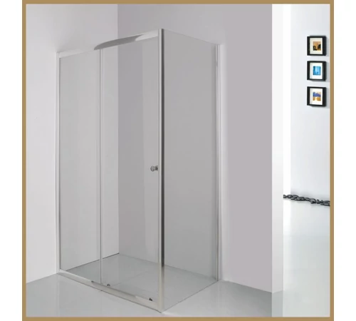 Cabina de dus patrata din sticla securizata si aluminiu, 120 x 90 cm, GLADYS