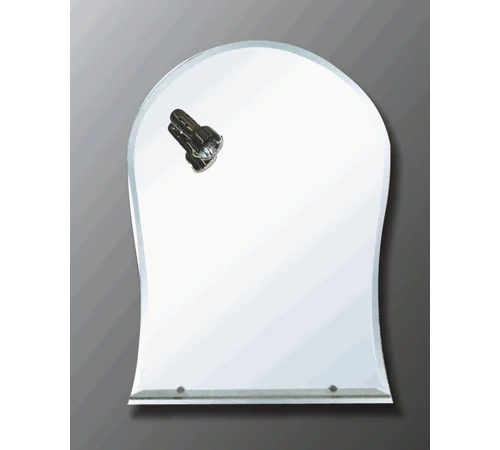 Oglindă de baie cu spot și etajeră, arcuită, 70 x 50 cm, GOBE