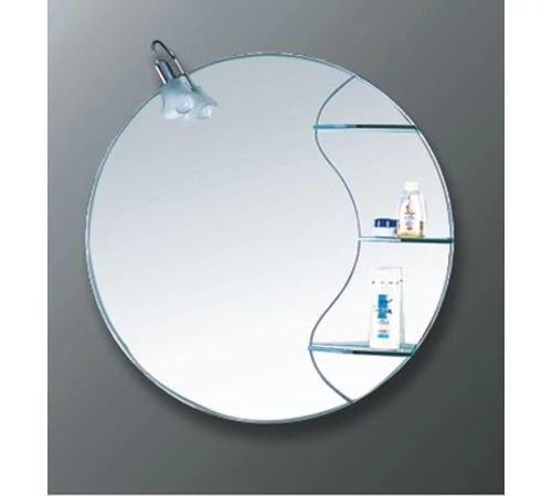 Oglinda formă rotundă, cu spot și etajeră 80 x 80 cm GOBE