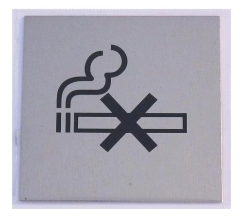 Indicator autoadeziv aluminiu ''fumatul interzis'' 60x60mm Indicator autoadeziv aluminiu ''fumatul interzis'' 60x60mm