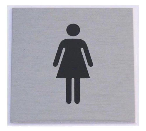 Indicator autoadeziv aluminiu 'toaleta femei'' 60x60mm