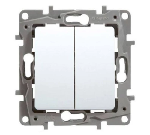 Intrerupator dublu montabil incastrat in doza de aparat ,pentru uz interior, LEGRAND, NILOE Intrerupator dublu montabil incastrat in doza de aparat ,pentru uz interior, LEGRAND, NILOE
