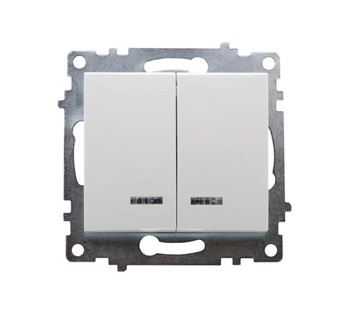 Intrerupator dublu, cu LED, montabil incastrat in doza de aparat, pentru uz interior, 9206-2N SCHELDEN