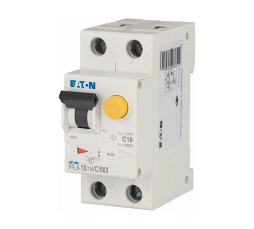 Disjunctor diferential 1P+N C10 6kA 30MA EATON PFL6-10/1N/C/003