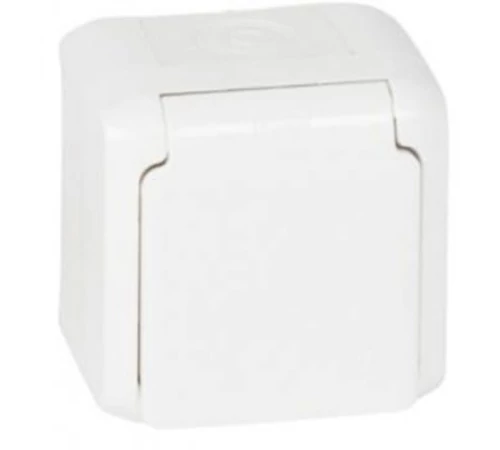 Priza simpla cu capac PT IP44 alb 16A LEGRAND Forix 782373