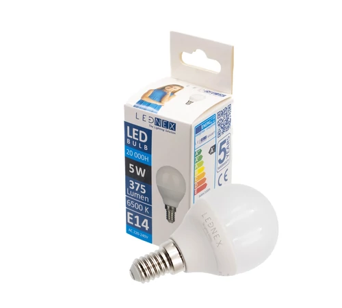 Bec LED E14 5W sferic 6500K LEDNEX