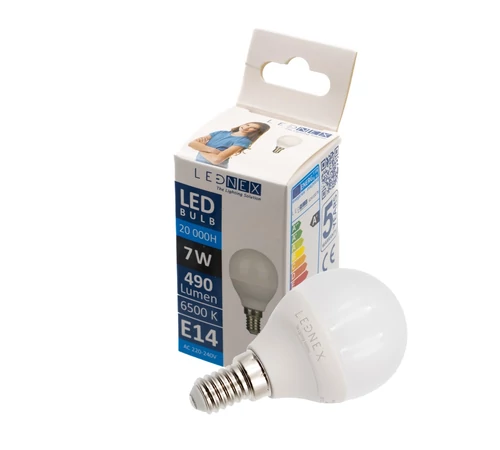 Bec LED E14 7W sferic 6500K LEDNEX