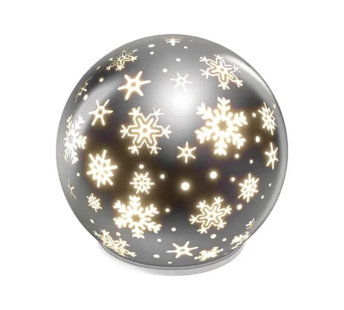 Glob de sticla cu LED-uri de Craciun - fulgi de zapada 12 cm 3x AA interior alb cald cronometru DCLW28 EMOS Glob de sticla cu LED-uri de Craciun - fulgi de zapada 12 cm 3x AA interior alb cald cronometru DCLW28 EMOS