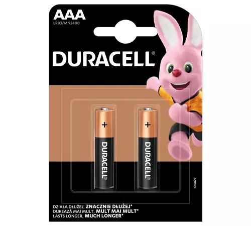 Set de 2 baterii alcaline AAA R3 DURACELL