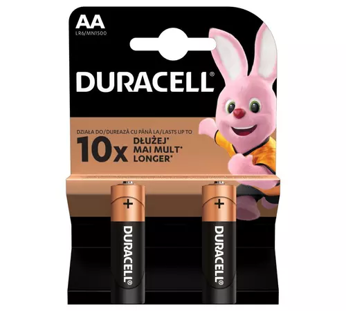 Set de 2 baterii alcaline AA R6 DURACELL