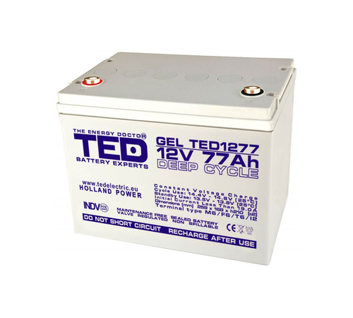 Acumulator stationar VRLA 12 V 77 Ah GEL Deep Cycle M6 TED Electric