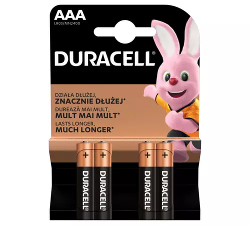 Set de 4 baterii alcaline AAA R3 DURACELL