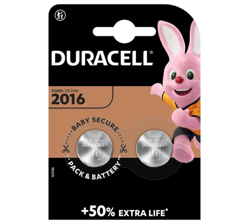 Set de 2 baterii rotunde cu litiu CR2016 3V DURACELL